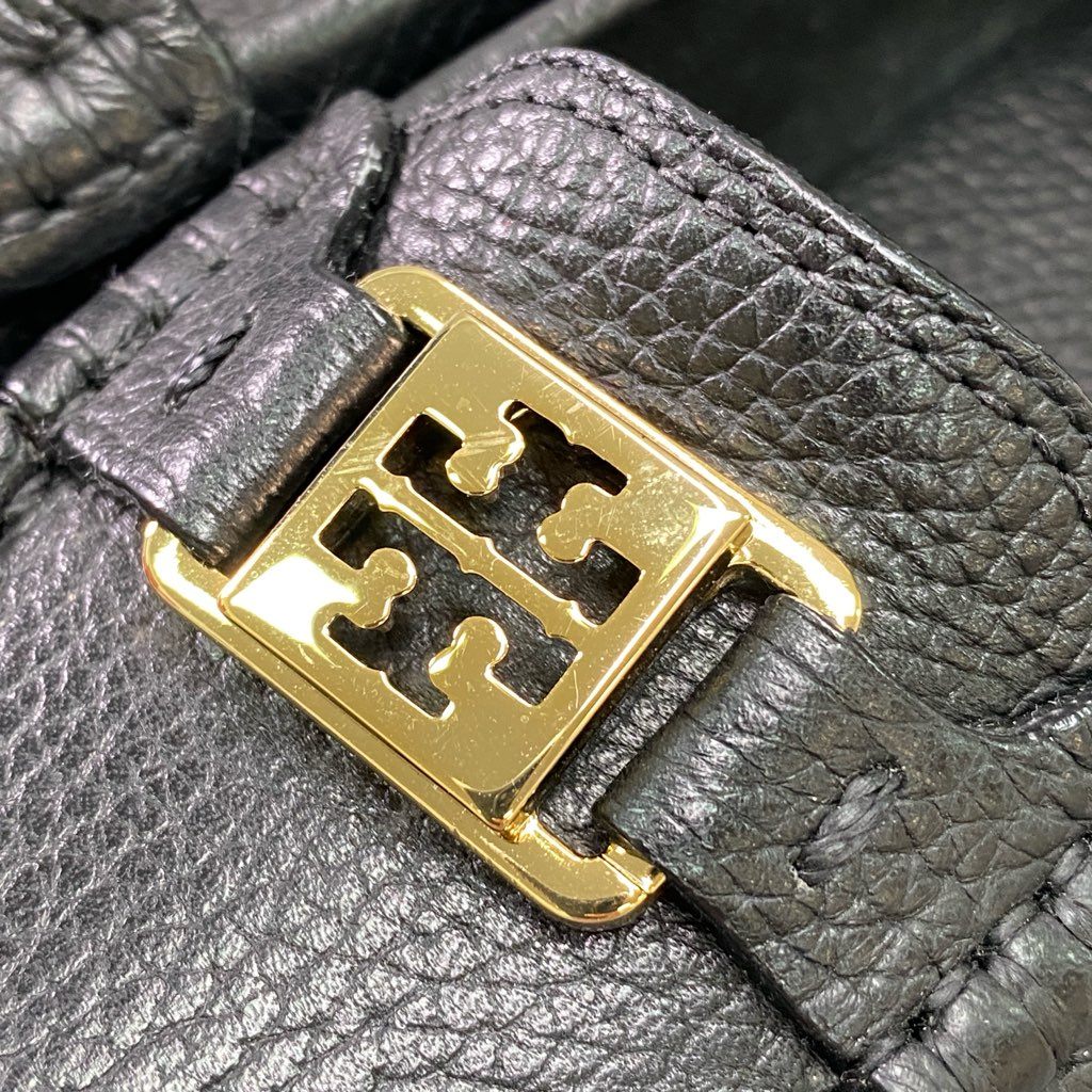 9e10 《美品》 TORY BURCH トリーバーチ ドライビングシューズ 7 1/2 ブラック レザー フラットシューズ ローファー 革靴 箱付き