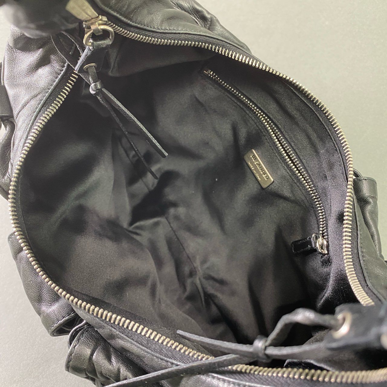 Af11 【Archive】JIL SANDER ジルサンダー 2003 エディターズバッグ ショルダーバッグ ブラック レザー ユニセックス 鞄 Vintage Shoulder Bag