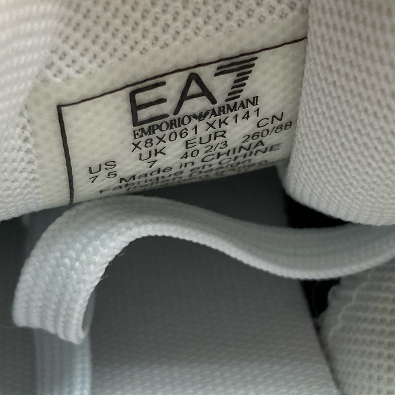 1f8 《美品》 EA7 EMPORIO ARMANI エンポリオアルマーニ Trainers スニーカー X8X061 26cm ネイビー ホワイト シューズ 箱付き