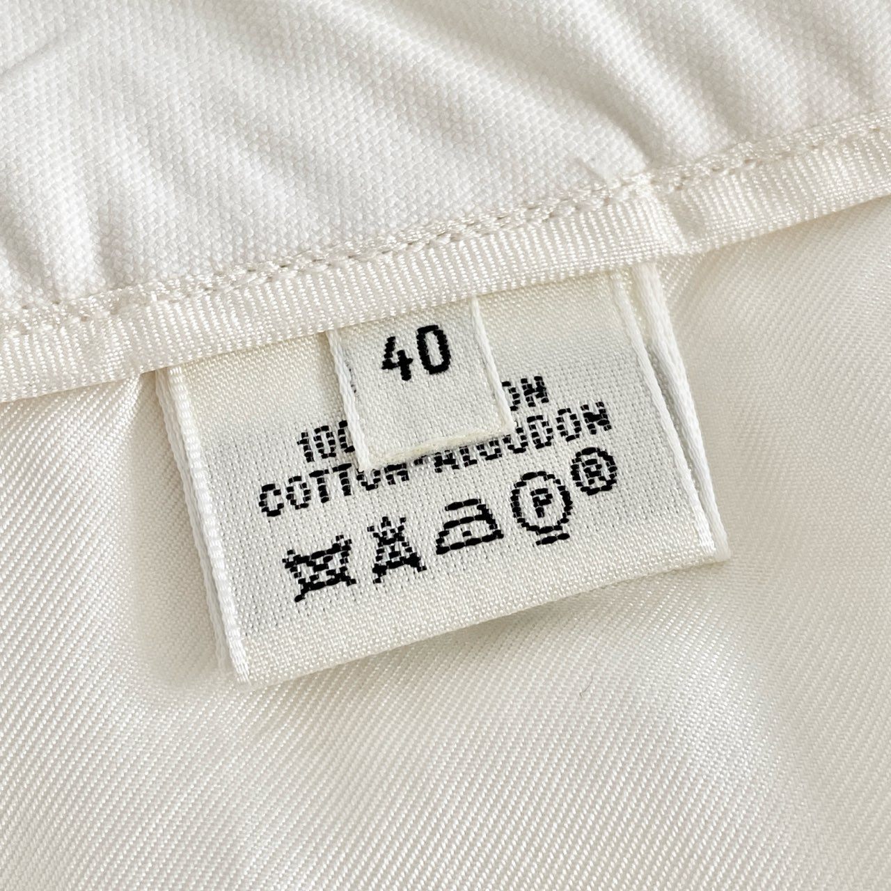 76j2 フランス製 HERMES エルメス マルジェラ期 スラックスパンツ カジュアルパンツ Hボタン サイズ40 ホワイト コットン100% レディース