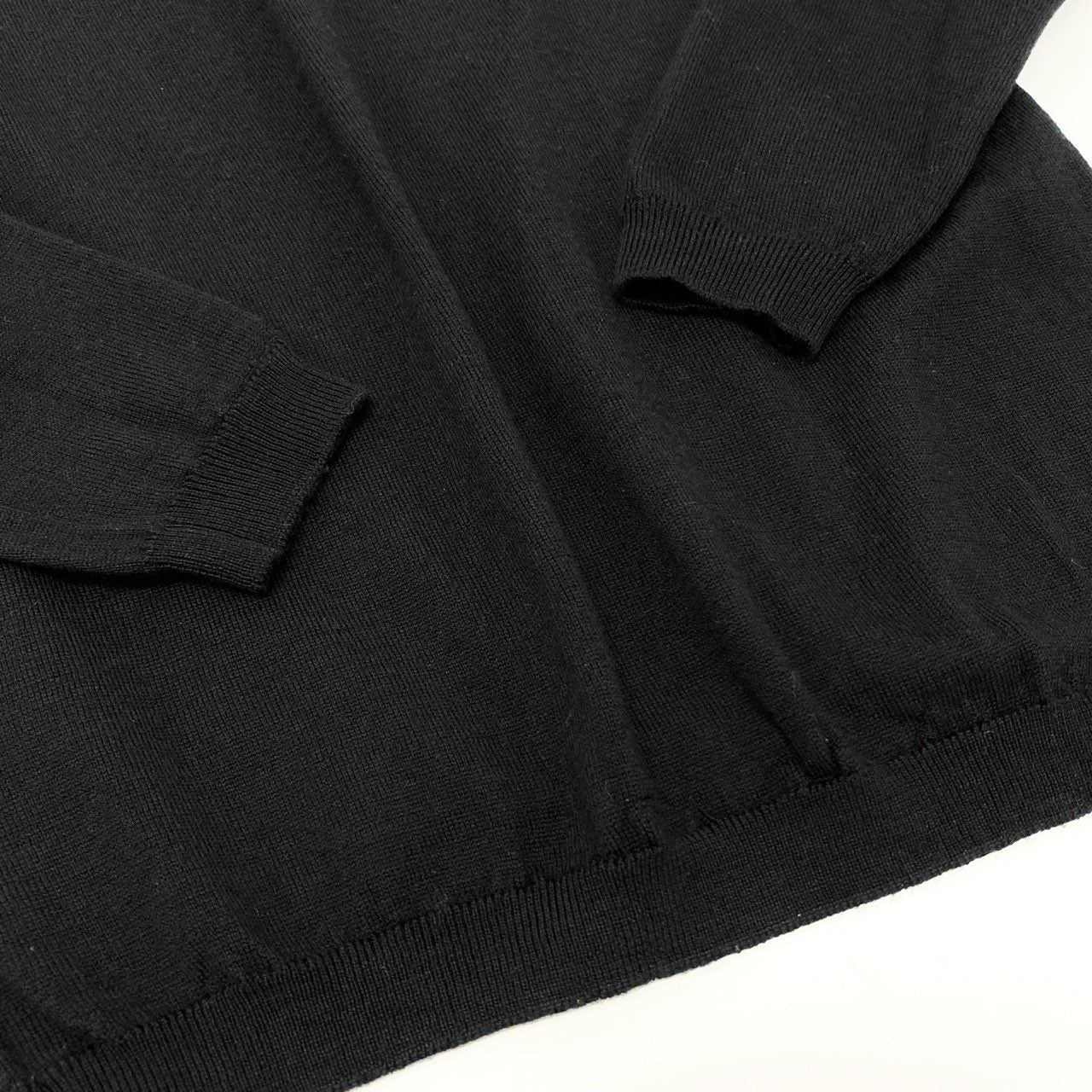 86j20 JOHN SMEDLEY ジョンスメドレー ボトルネック ハイゲージニット セーター トップス サイズM ブラック ウール レディース 英国製u02t