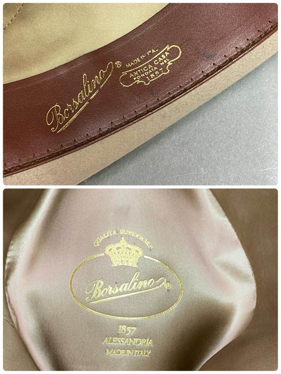 b17 Borsalino ボルサリーノ 1857 ALESSANDRIA イタリア製 ラビットウールハット 60 ベージュ ANTICA CASA 帽子
