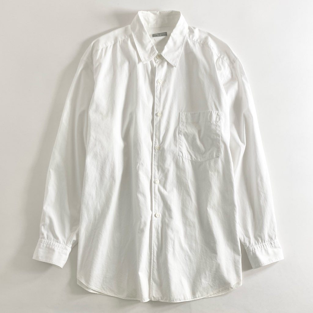 13e21 90s COMME des GARCONS HOMME コムデギャルソンオム アーカイブ 田中オム ワイドシルエット 長袖シャツ プレーンシャツ ホワイト L相当 メンズ