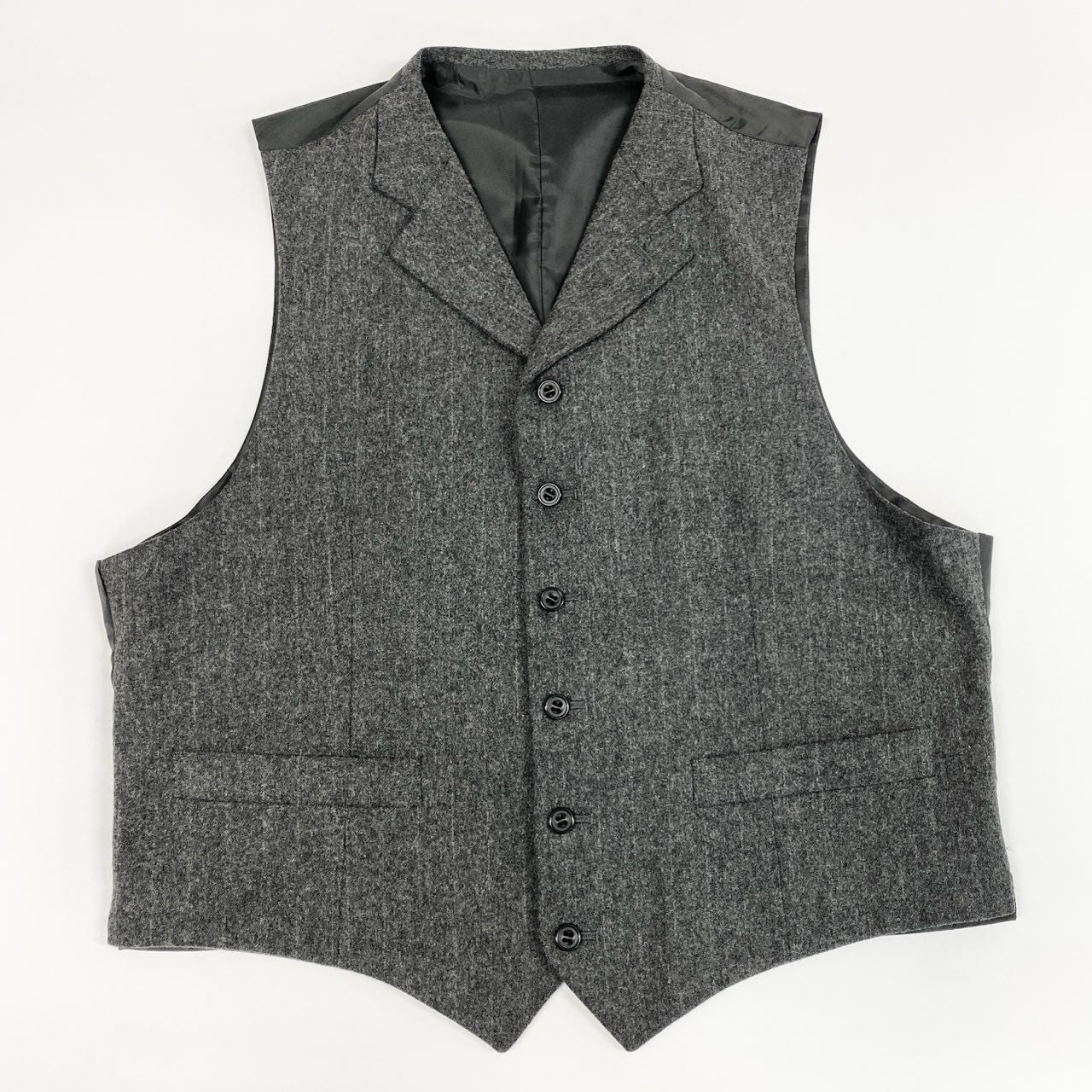 79j9 MEN’S TENORAS メンズティノラス スリーピース スーツセットアップ ダブルプレスト テーラードジャケット ジレ スラックス XL グレー メンズo07t