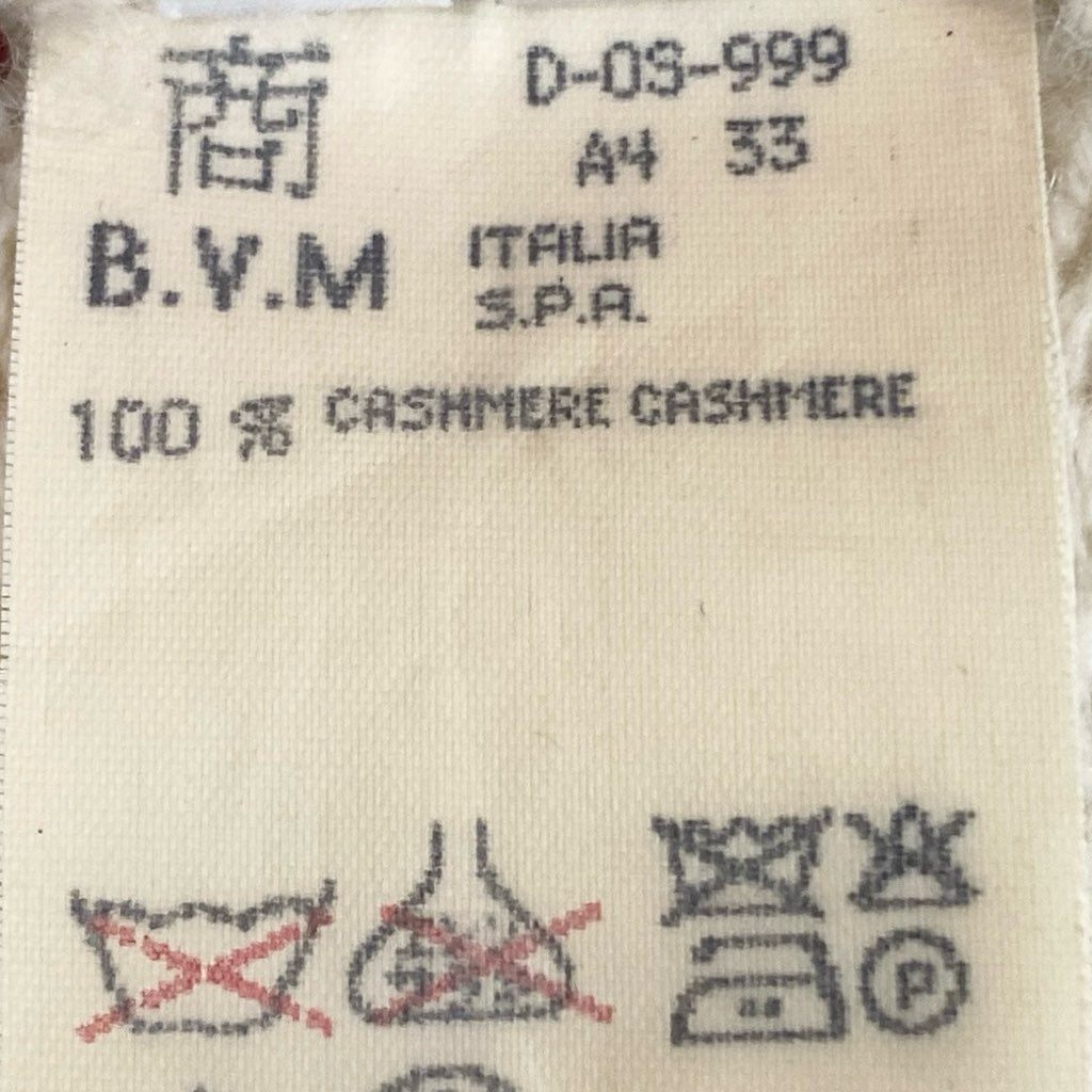 85L17 Les Copains DELUXE レコパン カシミヤニットセーター ハイネックリブニット ロングスリーブ トップス 44サイズ アイボリー カシミヤ100% メンズu02t