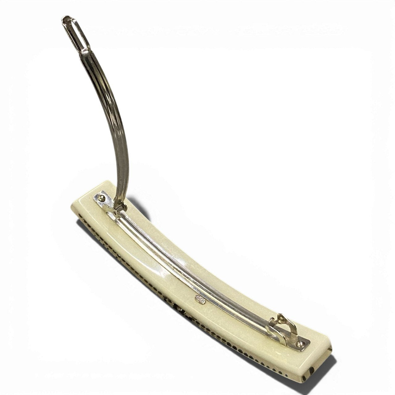 b15 CHANEL シャネル 2010 ココマーク バレッタ ヘアクリップ ヘアアクセサリー ホワイト系 レディースta1