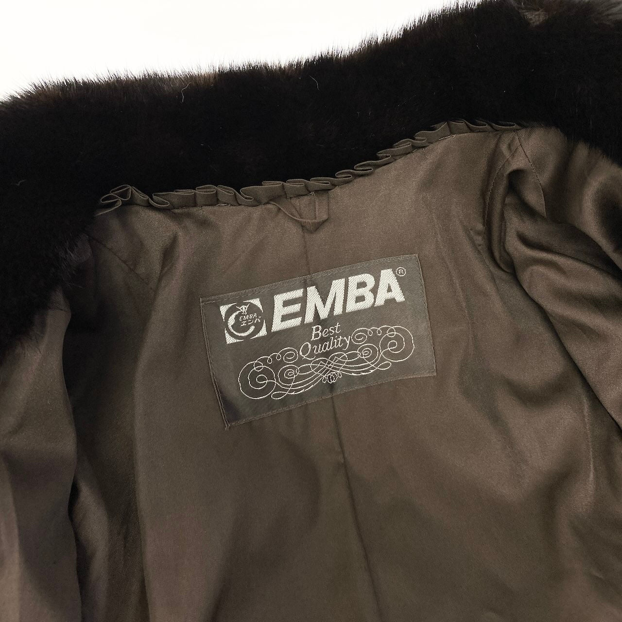 13c21 EMBA エンバ ダークミンク ロングコート ダークブラウン 最高級本毛皮 毛質◎ Dark Mink Fur Long Coatt18r