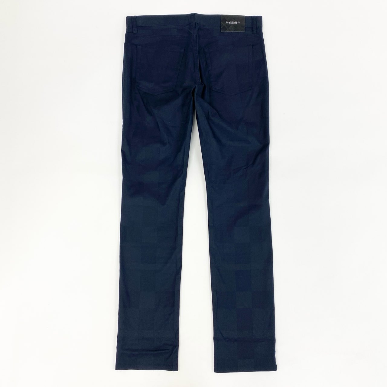 52d18 《新品タグ付き》 BLACKLABEL CRESTBRIDGE ブラックレーベルクレストブリッジ チェックパンツ 5ポケットパンツ ストレートパンツ サイズL ネイビー メンズ