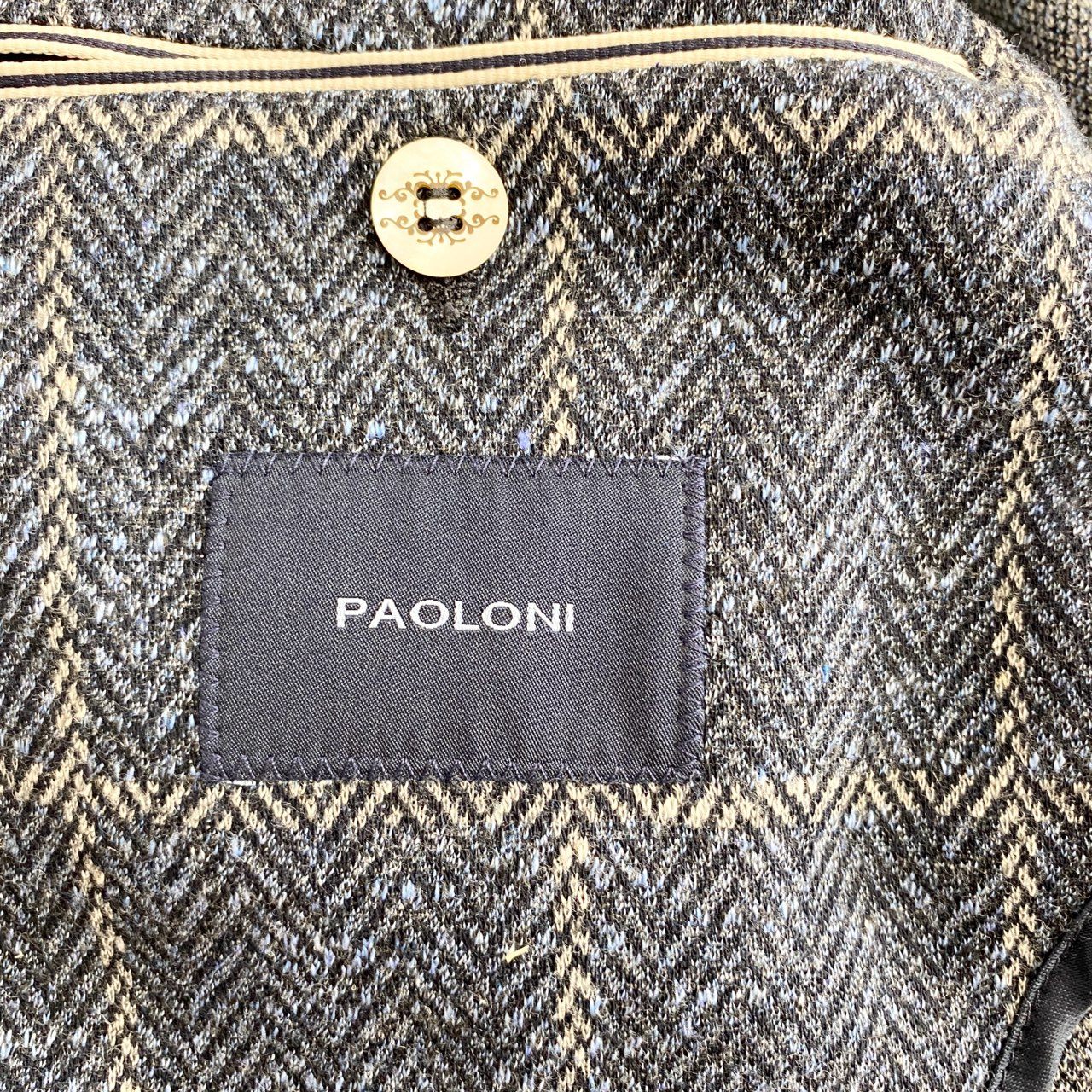 8f14 《極美品》 ルーマニア製 PAOLONI パオローニ テーラードジャケット サマージャケット サイズ52 ネイビー コットンリネン メンズ 紳士服