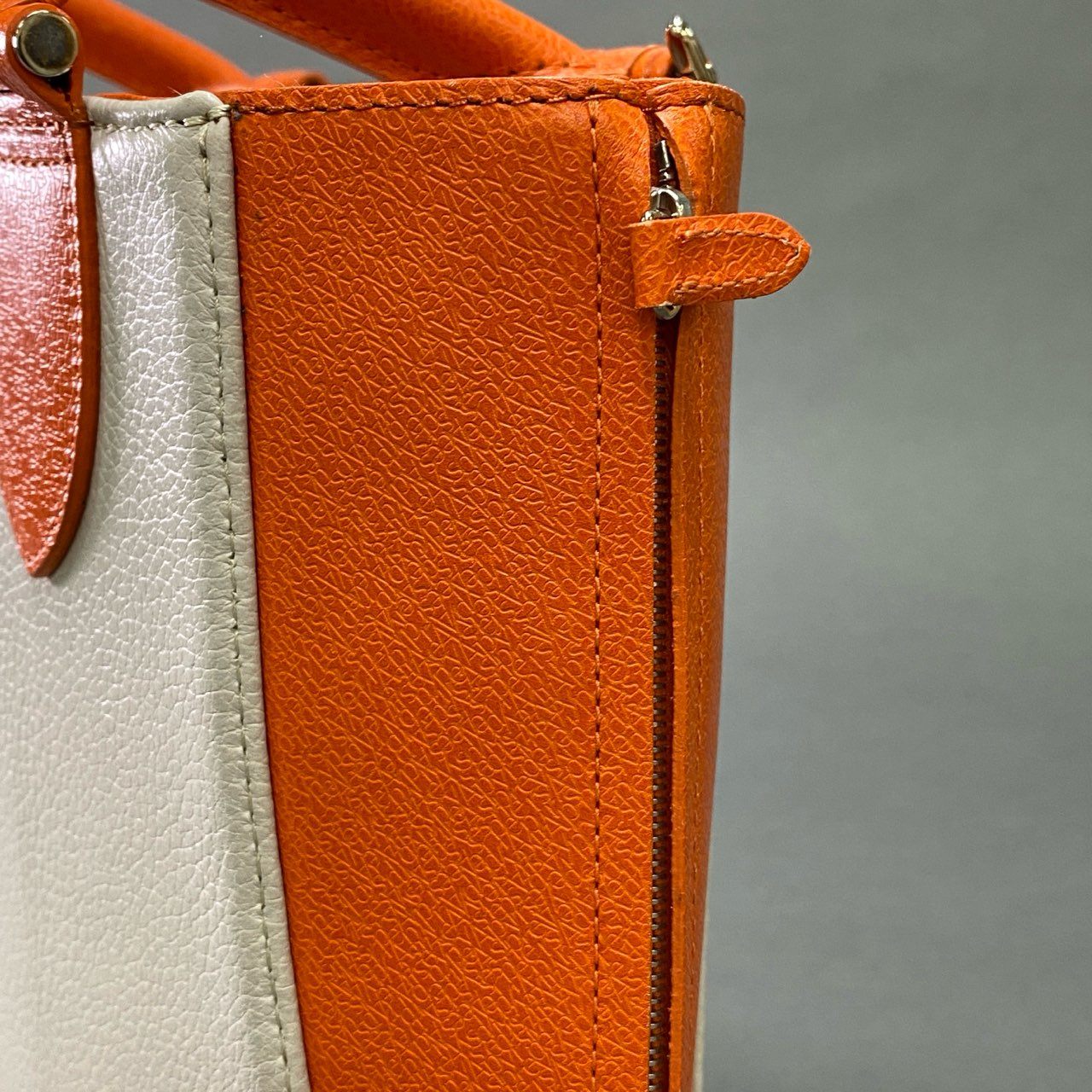 Ac6 ASPREY アスプレイ レザートートバッグ オレンジ Leather ワンショルダー カバン 高級 サイドジップ 保存袋付き