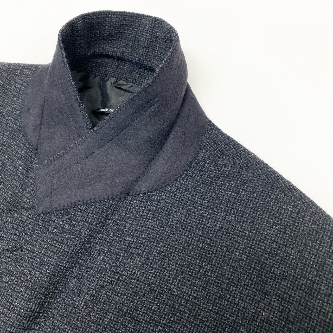 6k1 GIORGIO ARMANI ジョルジオアルマーニ BORGONUOVO21 テーラードジャケット ツイードジャケット シングル 2B 大きいサイズ 52 ダークグレー ウール100%o07t