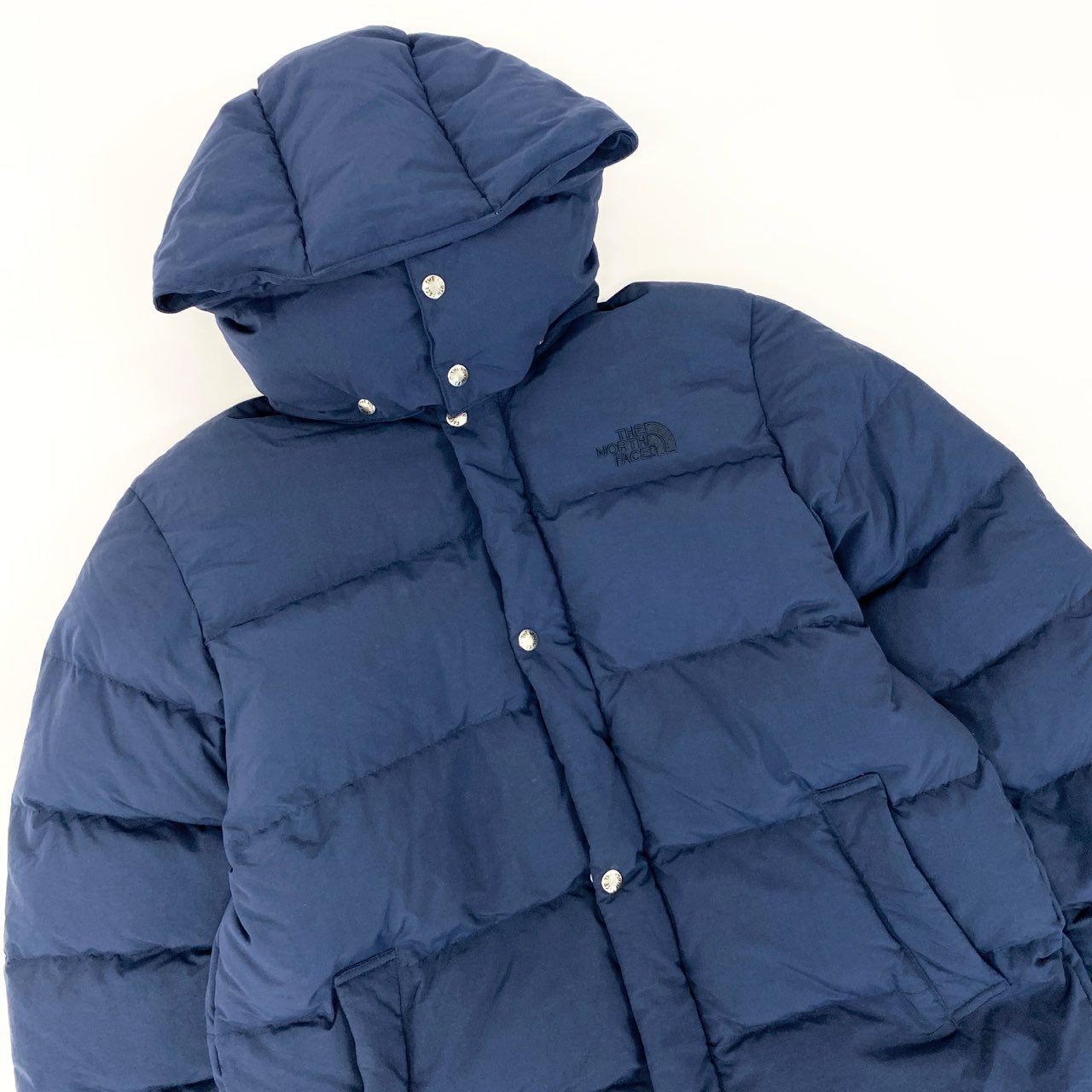 54h27 THE NORTH FACE ノースフェイス CAMP SIERRA LONG COAT ダウンコート アウター ロゴ刺繍 フード ND91639 サイズM ブルー メンズ アウトドアu02t