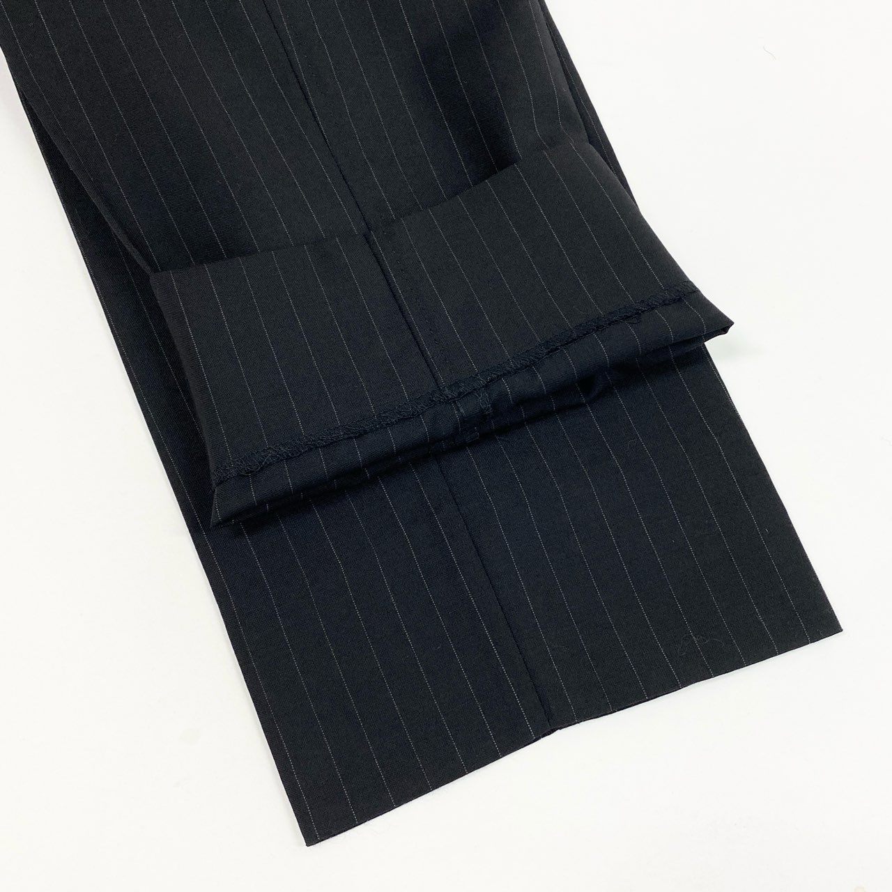 42b27 DOLCE&GABBANA ドルチェ&ガッバーナ シングルスーツ セットアップ ビジネス 46 ブラック ストライプ ウール メンズu02t