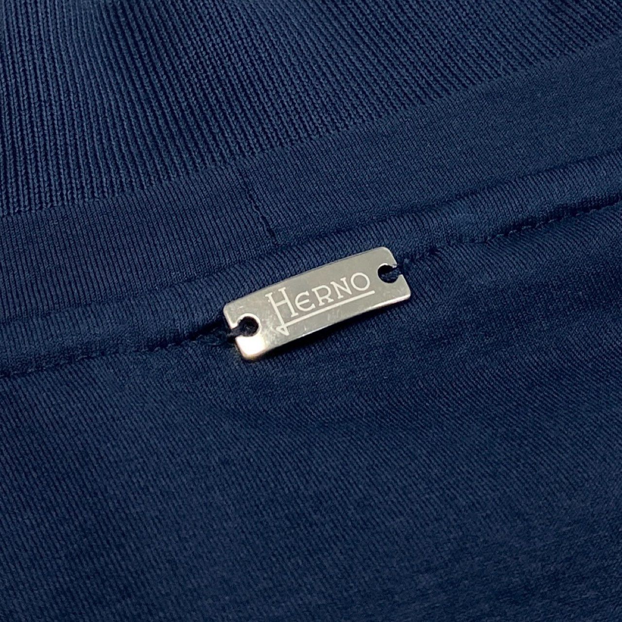 10F11 《美品》 HERNO ヘルノ 半袖ポロシャツ シャツ トップス プルオーバー サイズ52 ネイビー コットン ポリウレタン メンズ 紳士服