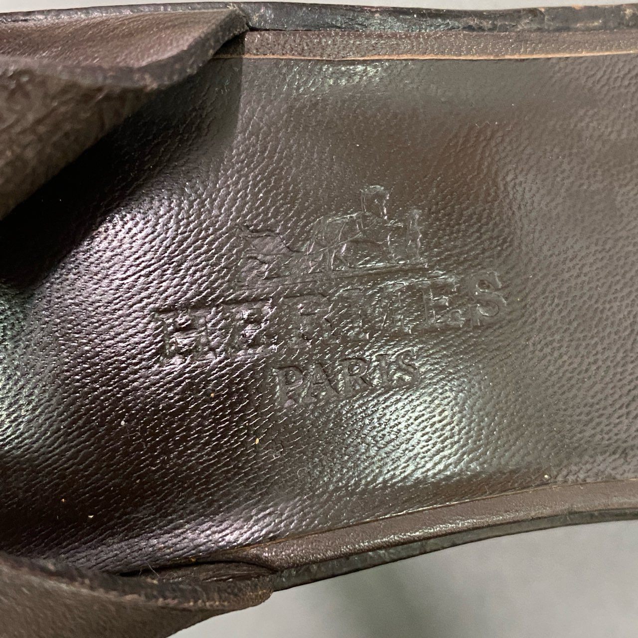 3c10 HERMES エルメス レザーヒールサンダル 37 1/2 ダークブラウン Leather シューズ イタリア製