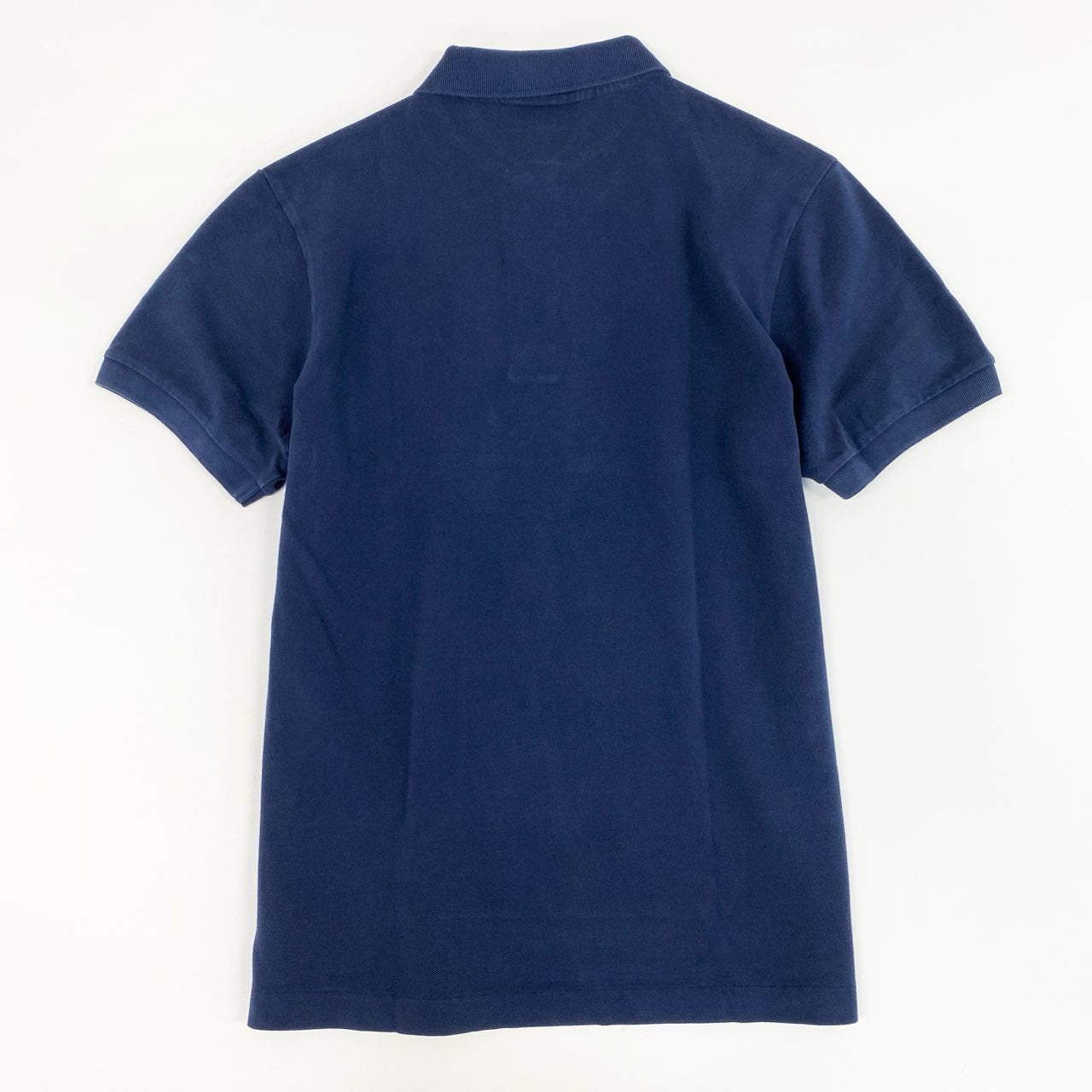 31f14 《未使用保管品》タグ付 LACOSTE ラコステ ヴィンテージウォッシュ 鹿の子 半袖ポロシャツ トップス ロゴワッペン 5 ネイビー コットン