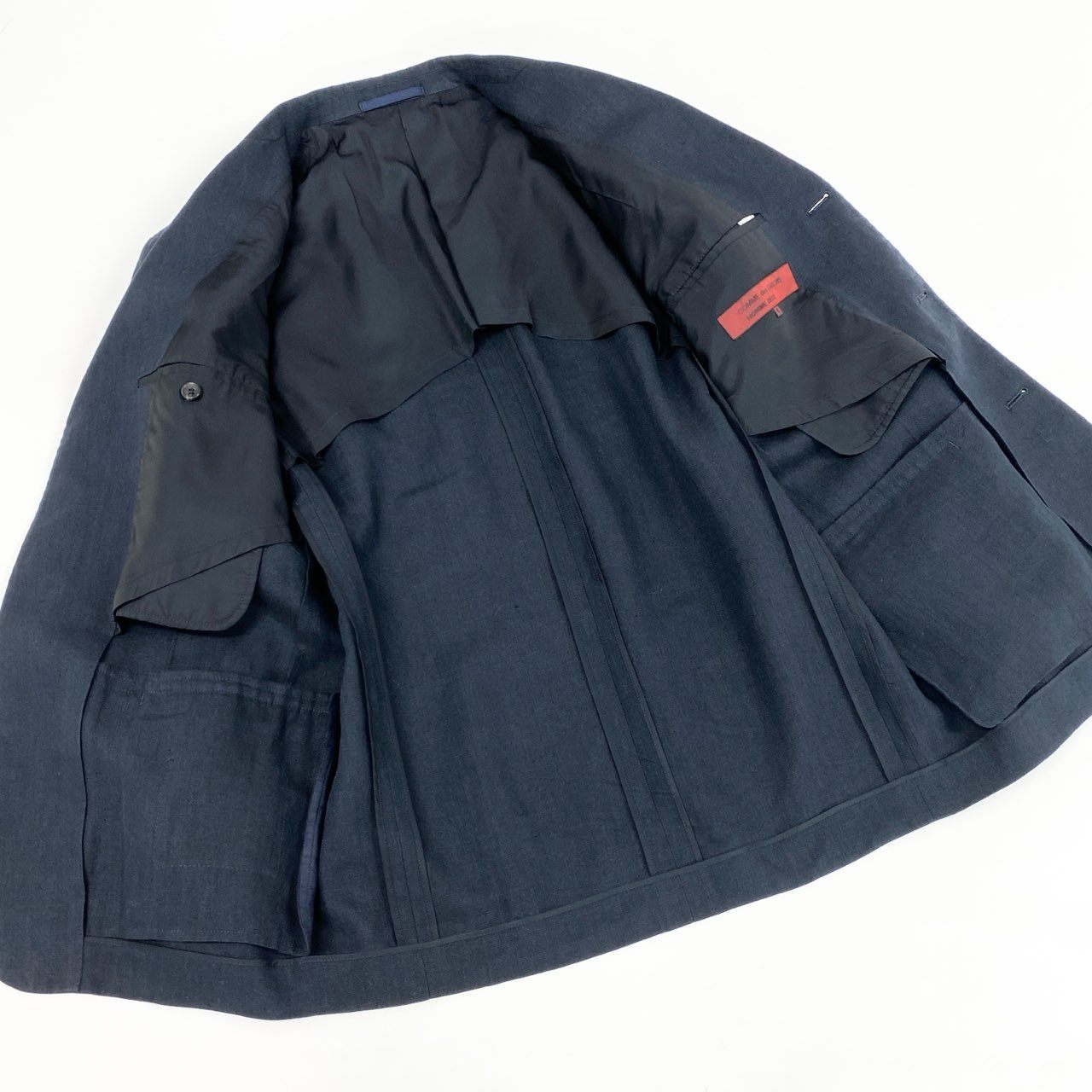 32d11 COMME des GARCONS HOMME DEUX コムデギャルソンオムドゥ テーラードジャケット サマージャケット ブレザー DJ-71031M サイズM ダークネイビー リネン100% AD1997 90s メンズ