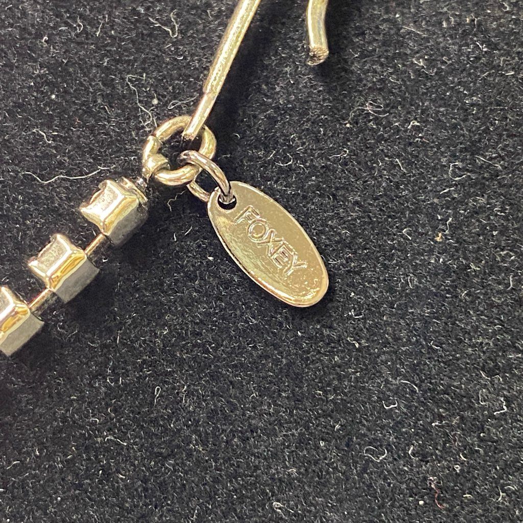 2e13 FOXEY フォクシー ネックレス 小物 ブラックビーズ ラインストーン ブラック シルバー レディース ビジュー アクセサリー