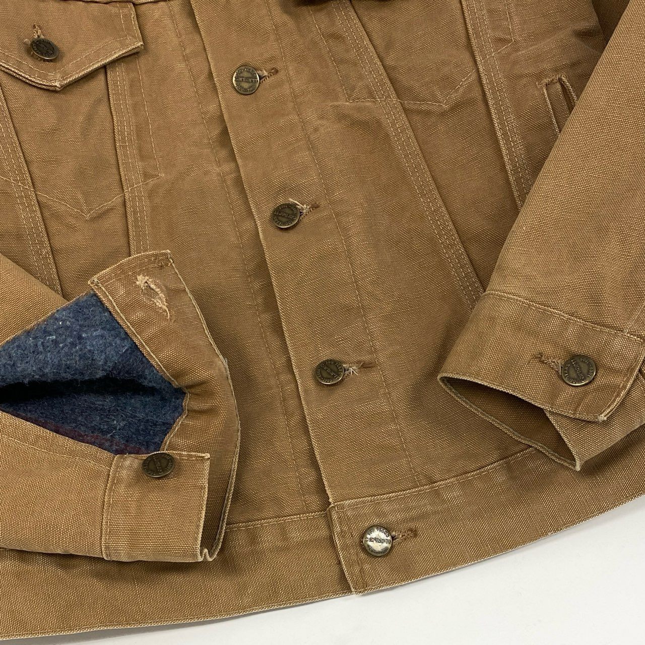 17h20 carhartt カーハート 80’s ヴィンテージ トラッカージャケット 38 ブラウン系 Vintage ダック生地 襟コーデュロイt18r