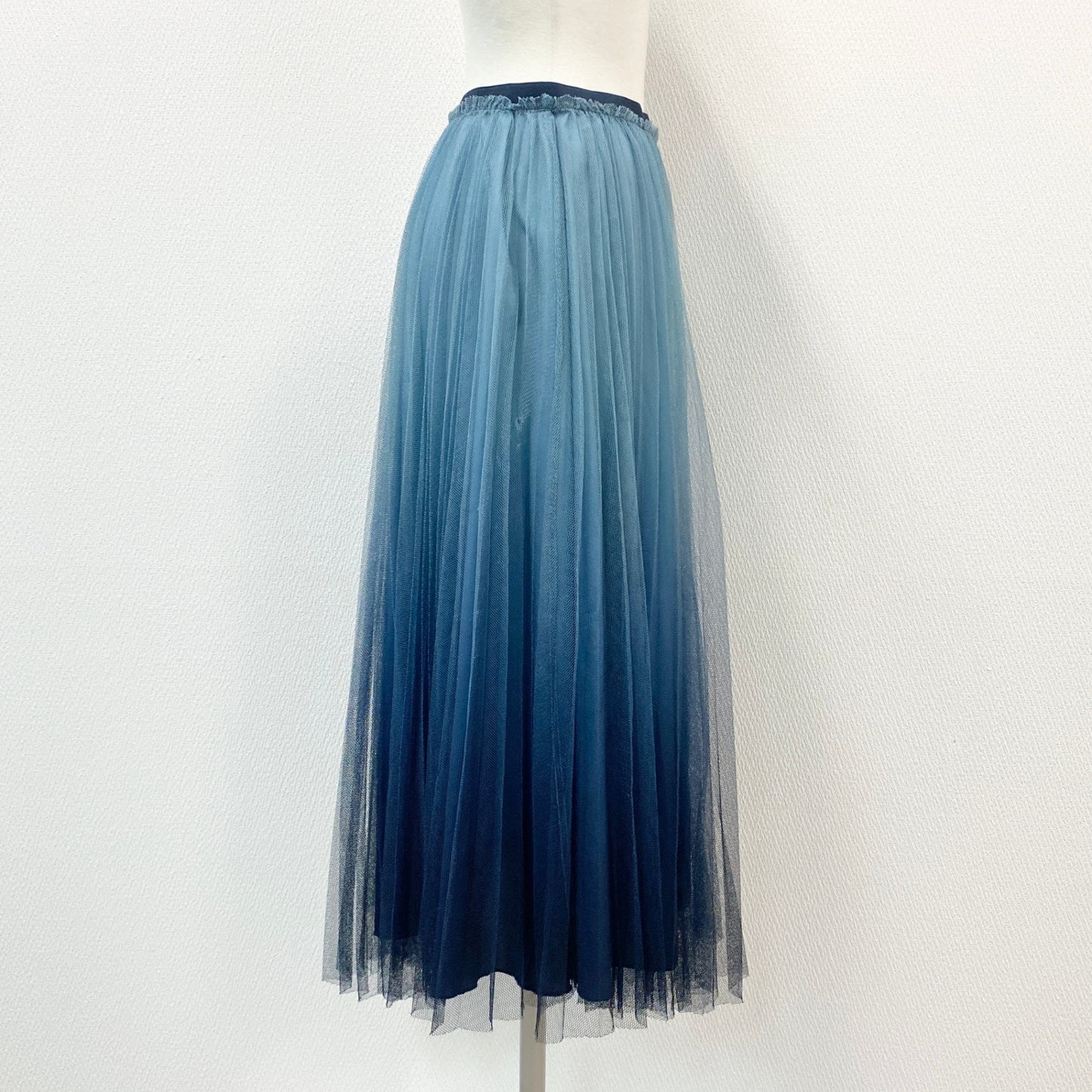 56h1 RED VALENTINO レッドヴァレンティノ チュールスカート フレアスカート タックプリーツ サイズ38 ブルー グラデーション レディース 女性用u02t