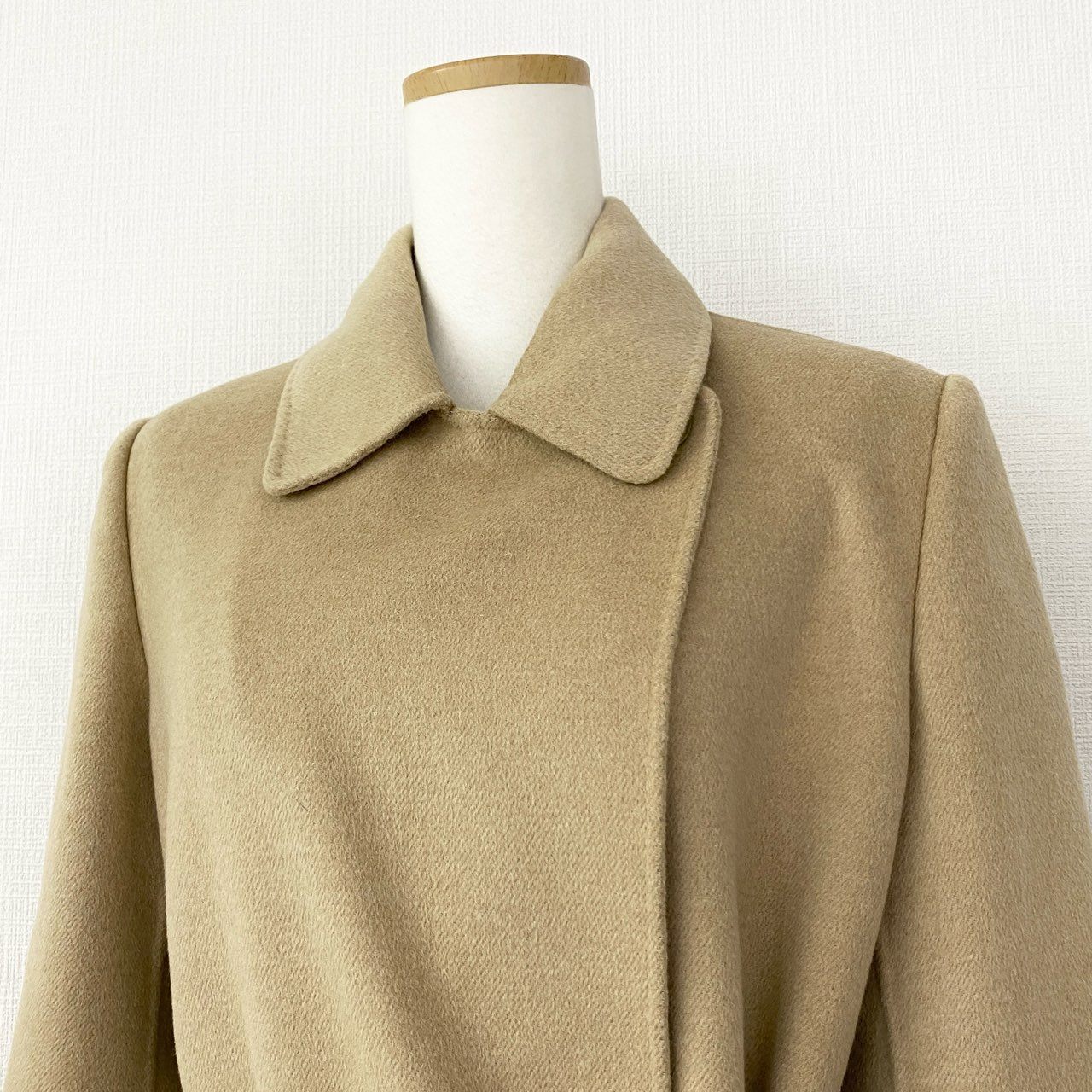 34d22 Max Mara マックスマーラ クチートアマーノ ベルテッドコート ロングコート 60160179 サイズ40 ベージュ アンゴラウール レディース