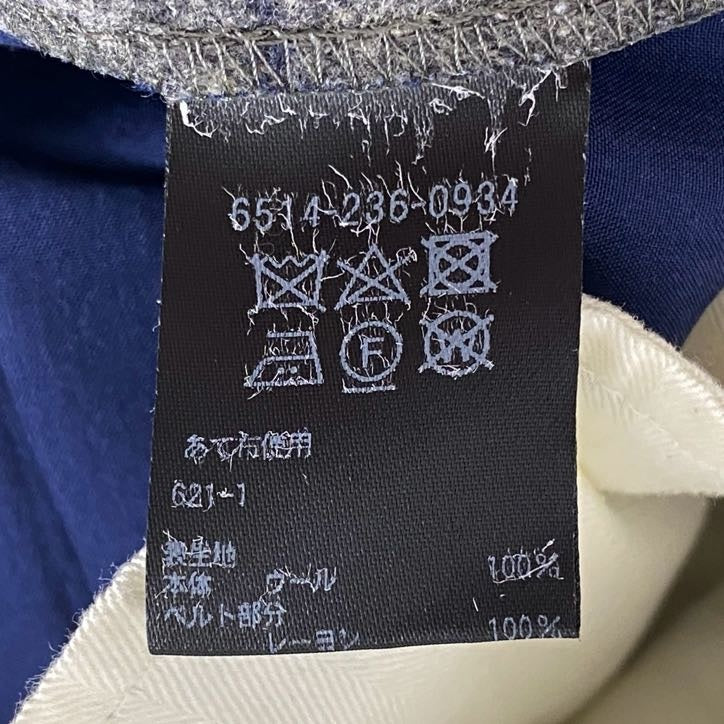 63i26 Drawer ドゥロワー ウィンドウペン ストレートパンツ スラックスパンツ 6514-236-0934 サイズ38 グレー×ネイビー ウール100% レディース ユナイテッドアローズ