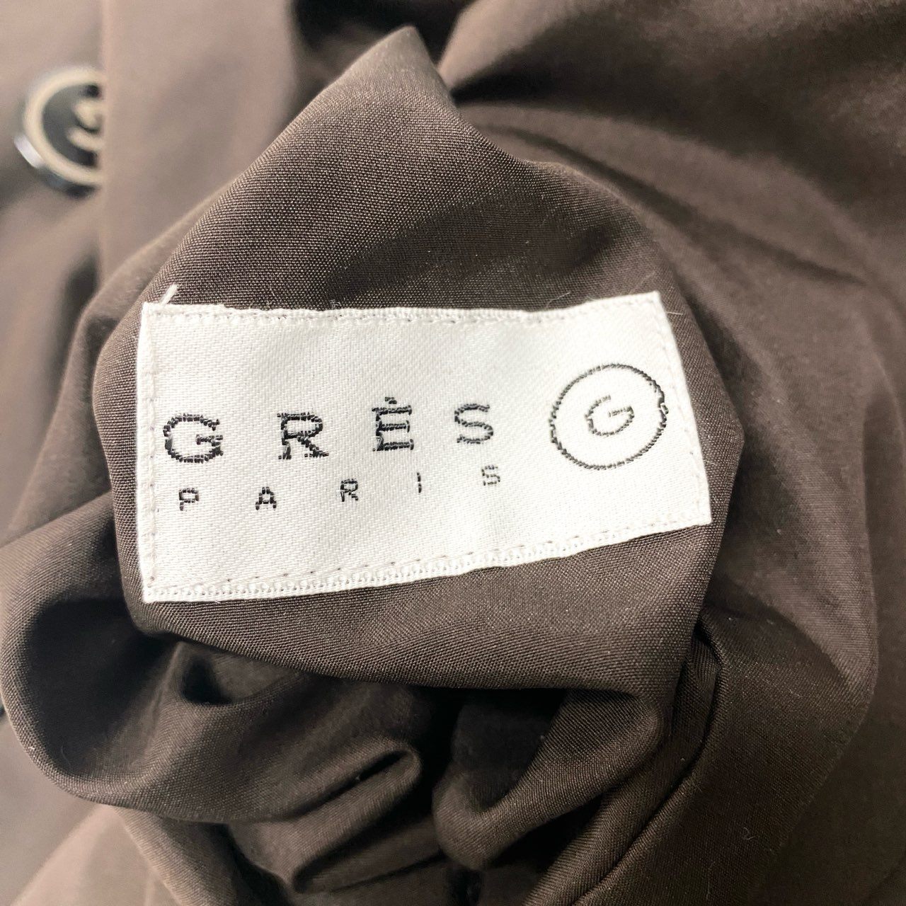 38c4 GRES グレ チェック柄 ミンクファー リバーシブル ロングコート サイズF 茶系 本毛皮 Mink Fur Reversible Long Coatt18r