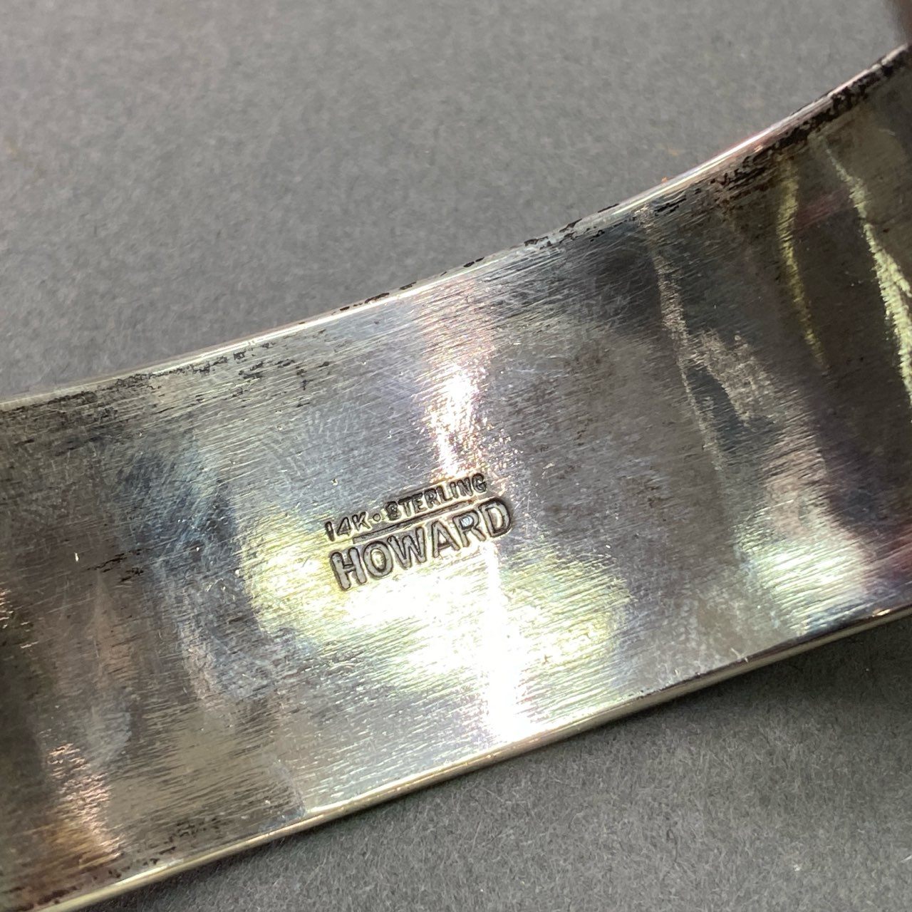 c21 Howard Nelson ハワードネルソン ナバホ族 バングル サンバースト 14k 3p STERLING SILVER シルバー