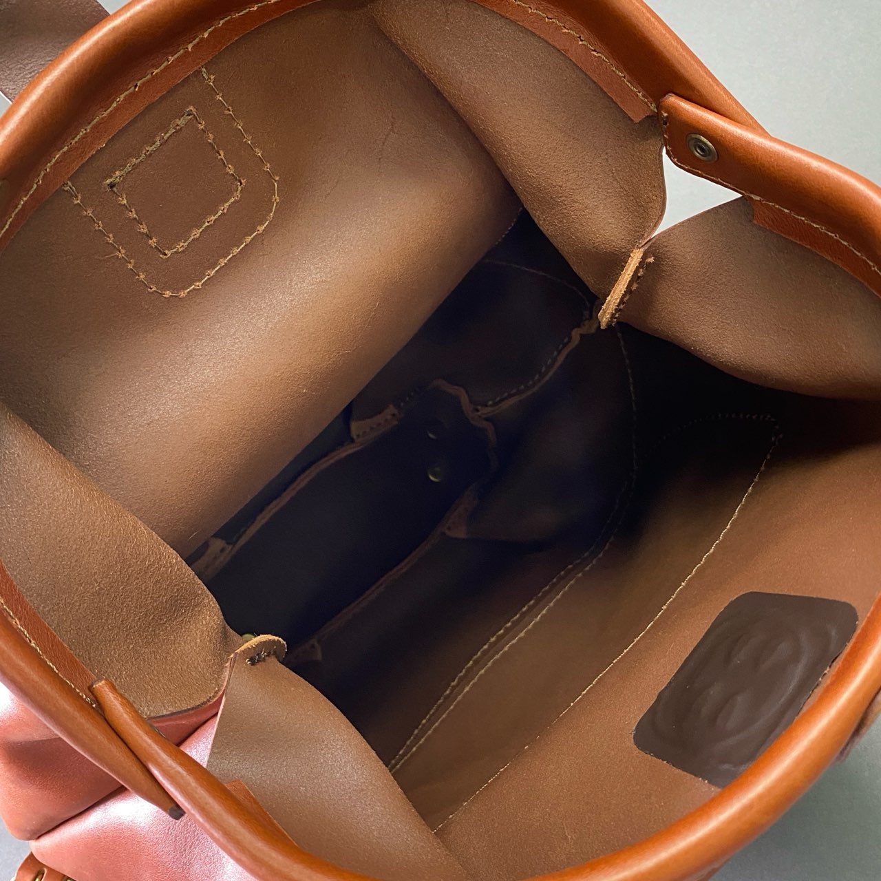 Ge2 HERZ ヘルツ 1 paku わんぱくリュック L ブラウン レザー 本革 大容量 バックパック 茶系 Leather