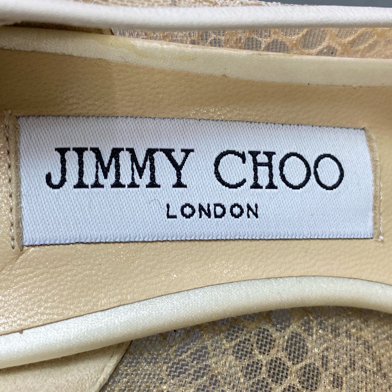 3c18 《美品》 JIMMY CHOO ジミーチュウ レースモチーフ付き ハイヒール パンプス シューズ イタリア製 36 1/2 ベージュ ホワイト