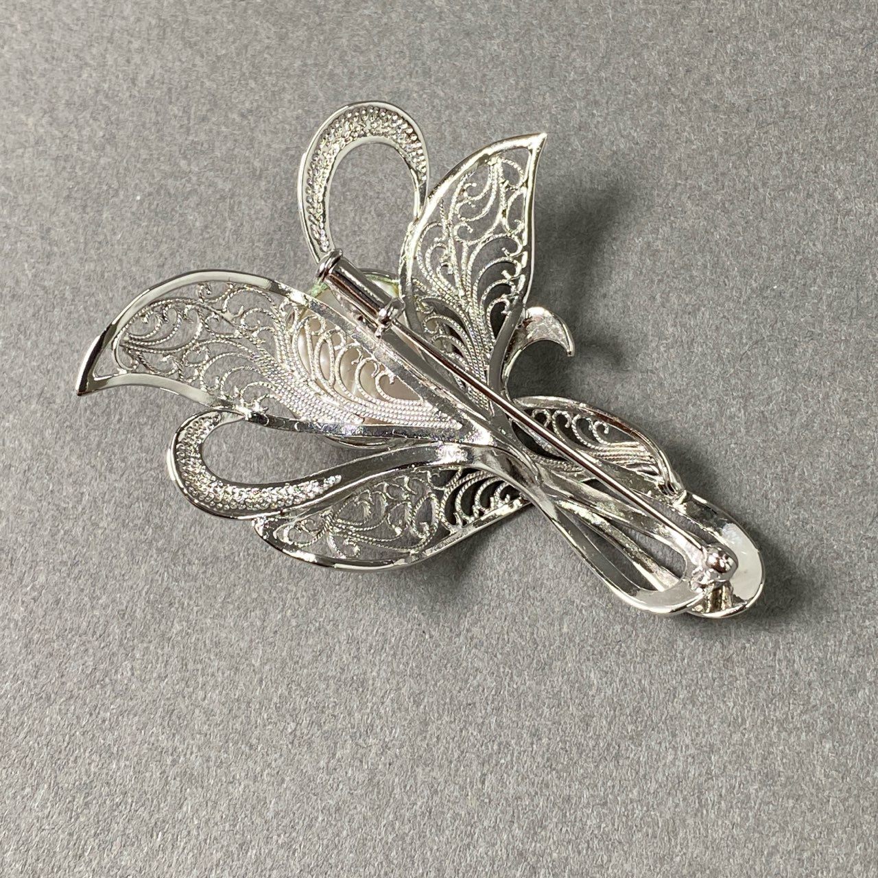Pf16 《美品》 田崎真珠 タサキ マベパール ブローチ シルバー 真珠 パール アクセサリー 装飾 ピンブローチ シルバー ホワイト SILVER