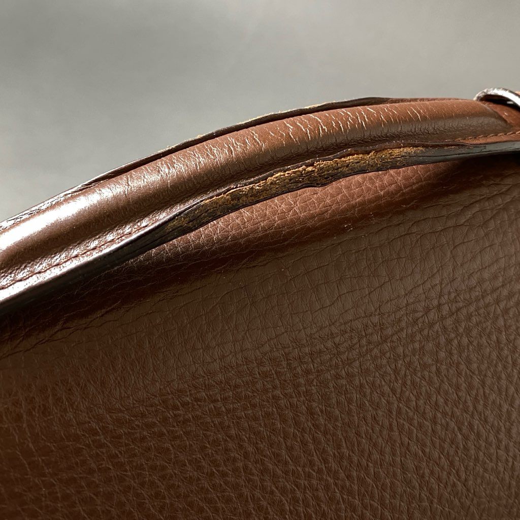 Df29 Ermenegildo Zegna エルメネジルド ゼニア レザー ブリーフケース ビジネスバッグ ブラウン Leather オフィス イタリア製