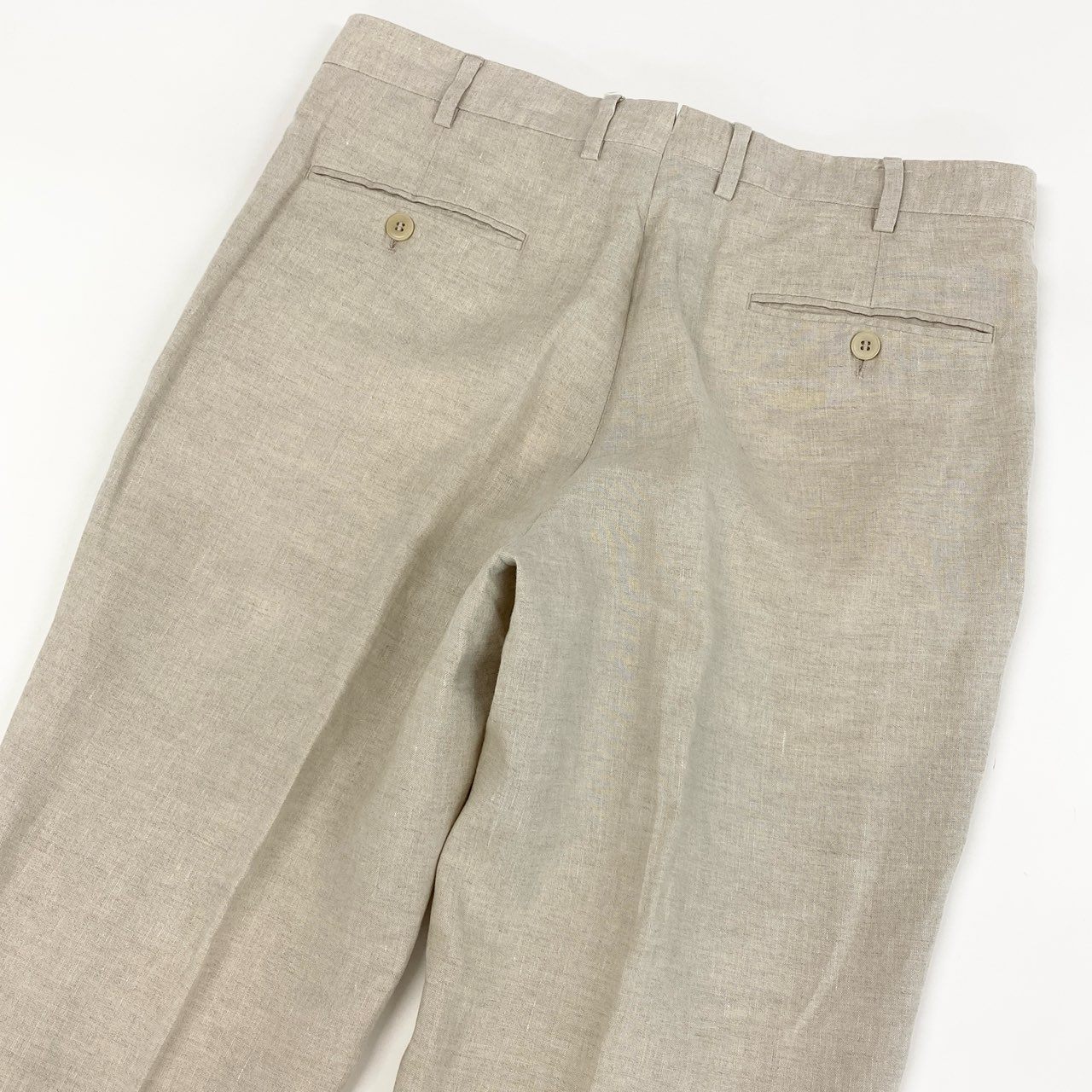 19g28 Brioni ブリオーニ MOENA スラックスパンツ ボトムス トラウザーパンツ イタリア製 48 ベージュ リネン メンズ