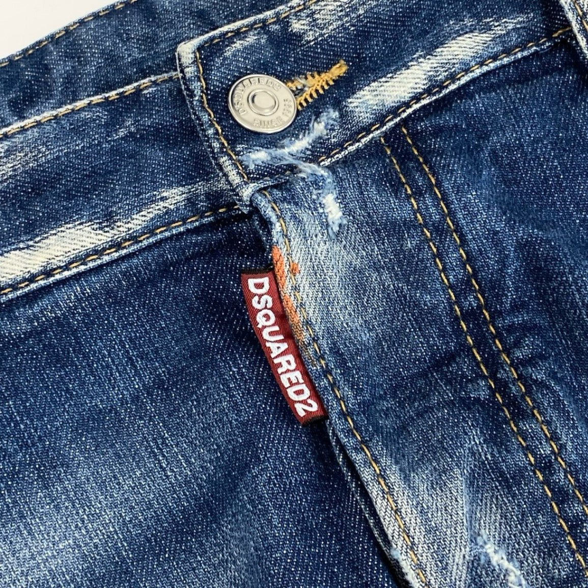 34j28 DSQUARED2 ディースクエアード イタリア製 デニムパンツ ジーンズ ダメージ ペイント加工 ボトムス 74LA065030144 50 インディゴブルーo07t