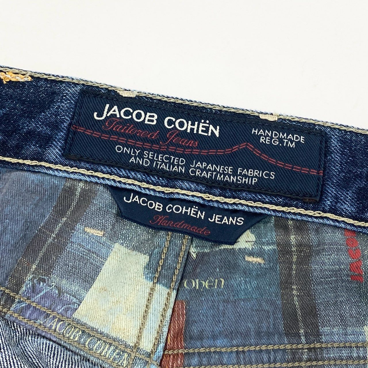 70i2 JACOB COHEN ヤコブコーエン イタリア製 JACKY ダメージ加工デニムパンツ ジーンズ ボトムス 33 M-Lサイズ インディゴブルー コットン メンズo07t