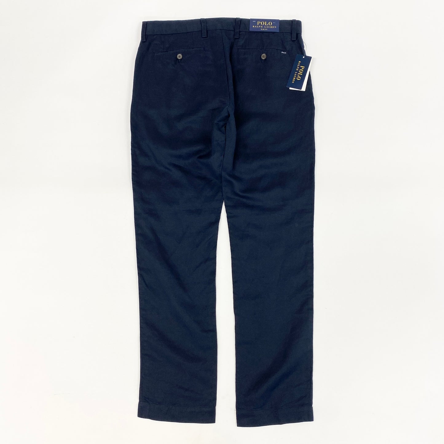 30h29 《極美品》POLO RALPH LAUREN ポロラルフローレン SLIM FIT スリムフィット リネンパンツ パンツ ボトムス 30W 30L ネイビー メンズ 男性用u02t