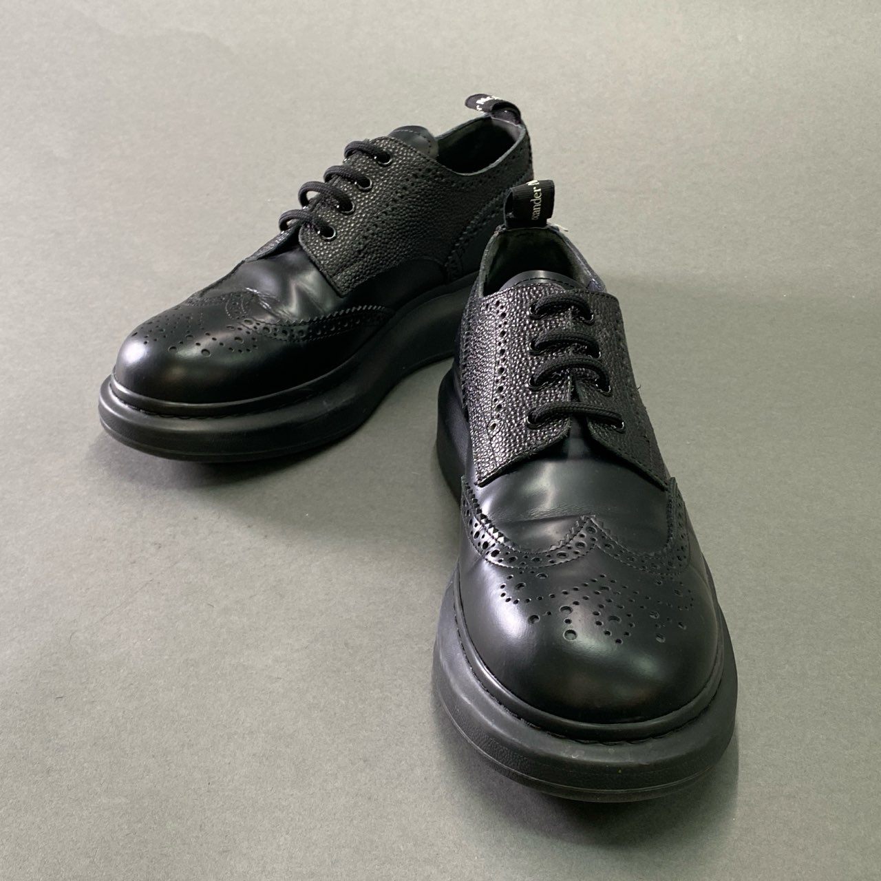 2f6 Alexander McQUEEN アレキサンダーマックイーン ハイブリット レースアップ レザースニーカー サイズ44 ブラック メンズ 男性用 シューズ 靴