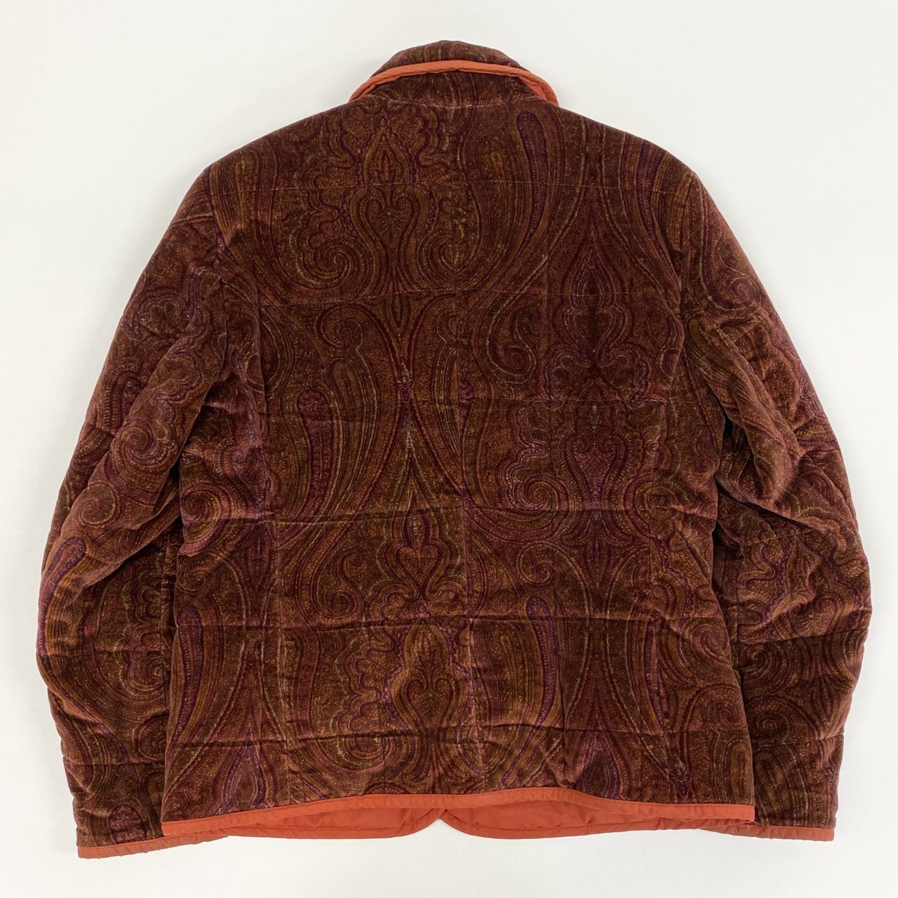 45j15 ETRO エトロ ベロアジャケット カバーオール キルティングジャケット ペイズリー 46サイズ マルチカラー レディースu02t