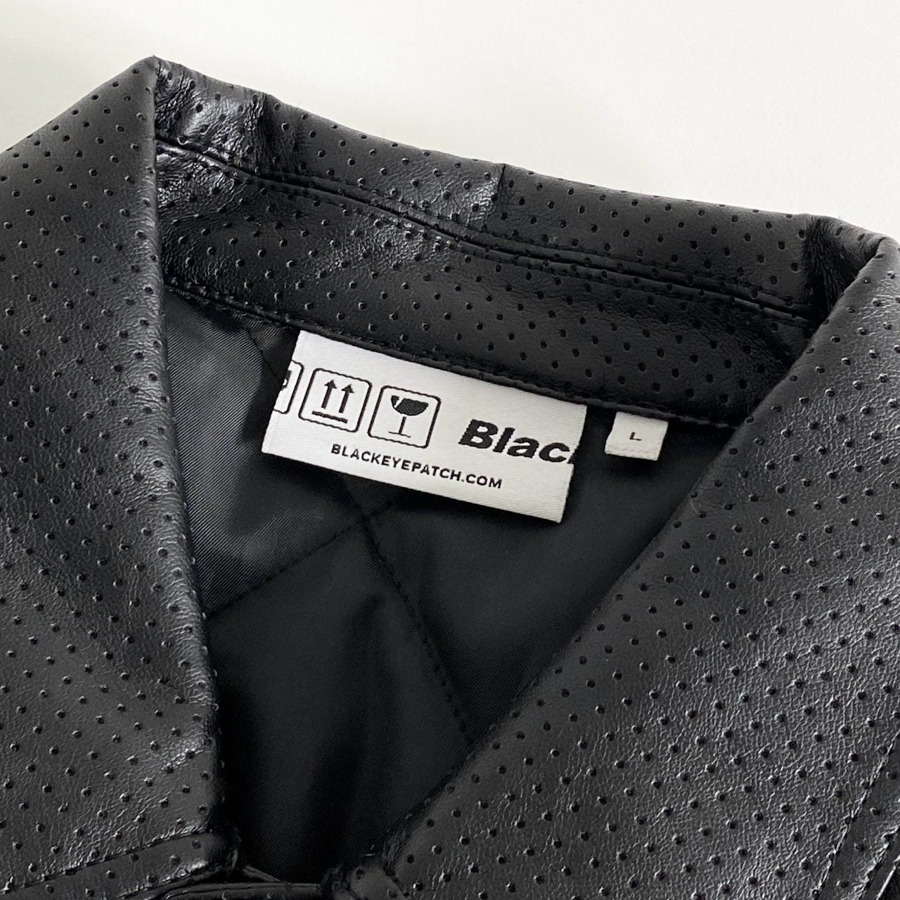 8d13 BlackEyePatch ブラックアイパッチ 22AW SCRIPT FAUX LEATHER JACKET スクリプト フェイクレザージャケット Lサイズ ブラック