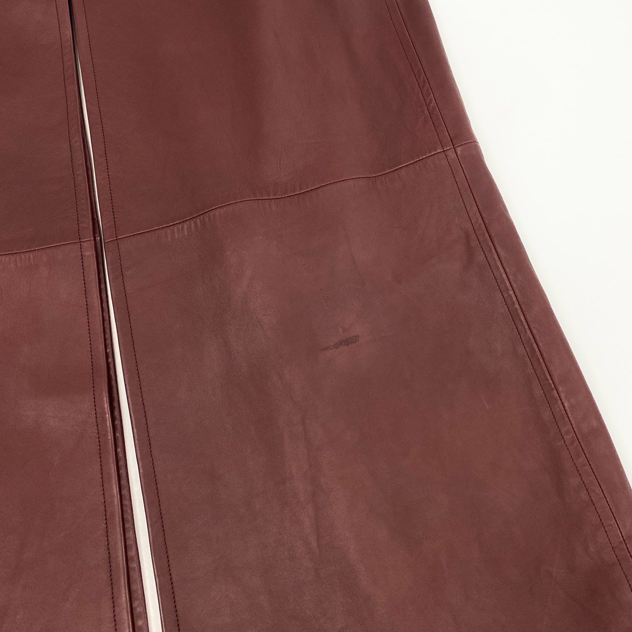 60f20 Jean Paul GAULTIER ジャンポールゴルチエ ラムレザー ロングコート 42 ボルドー シープスキン 羊革 アーカイブ レディース