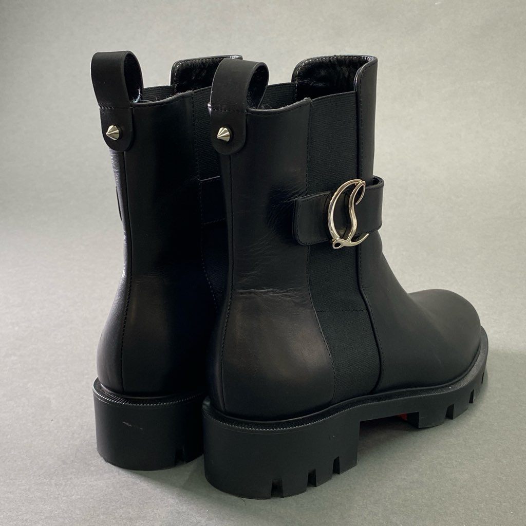 1f7 【現行品】 2025SS Christian Louboutin クリスチャンルブタン Chelsea Booty Lug チェルシーブーツ サイドゴアブーツ サイズ39 ブラック レディース 女性用 靴