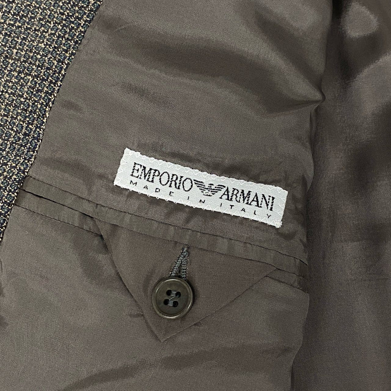 49i11 EMPORIO ARMANI エンポリオアルマーニ テーラードジャケット スーツ フォーマル 90’s~00’s old メンズ 男性用 紳士服 D1G3000 50 グリーン系u02t