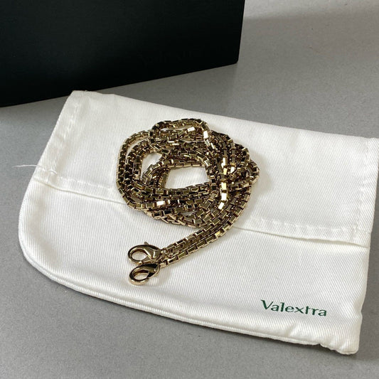 j6 《極美品》定価¥37.400 Valextra ヴァレクストラ イジィデ チェーンショルダーストラップ 124cm ピンクゴールド レディースt18r