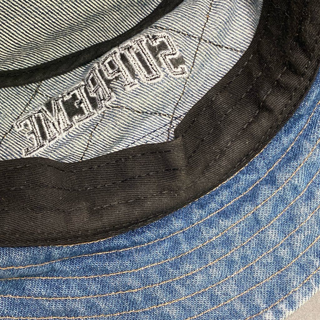 8d5 Supreme シュプリーム Diamond Stitch Crusher Hat バケットハット クラッシャーハット ブランドロゴ コットン100% M/L ブルー コットン100%