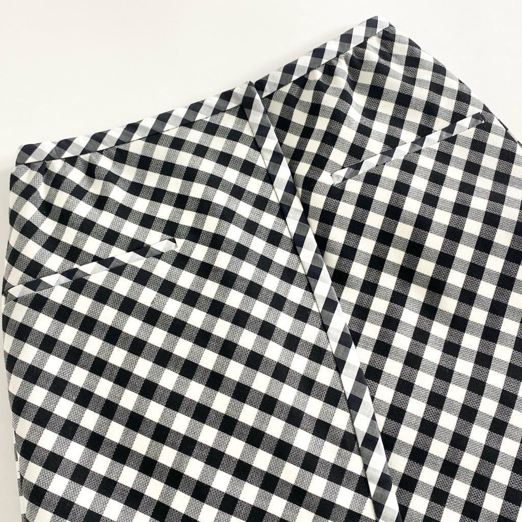 39b6 《美品》 近年モデル☆ COURREGES PARIS クレージュ パリス ギンガムチェック スカート 34 ブラック ホワイト JUPE イタリア製 タグ付き 春夏