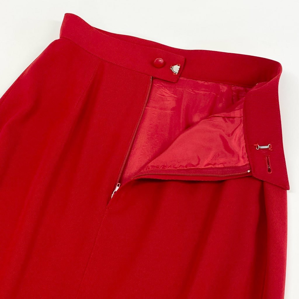 63d8-7 Thierry mugler ティエリー ミューグレー ジャケット/スカート スーツ セットアップ レースアップ 変形デザイン サイズ7AR/60-88 レッド ポリエステル100% レディース 日本製