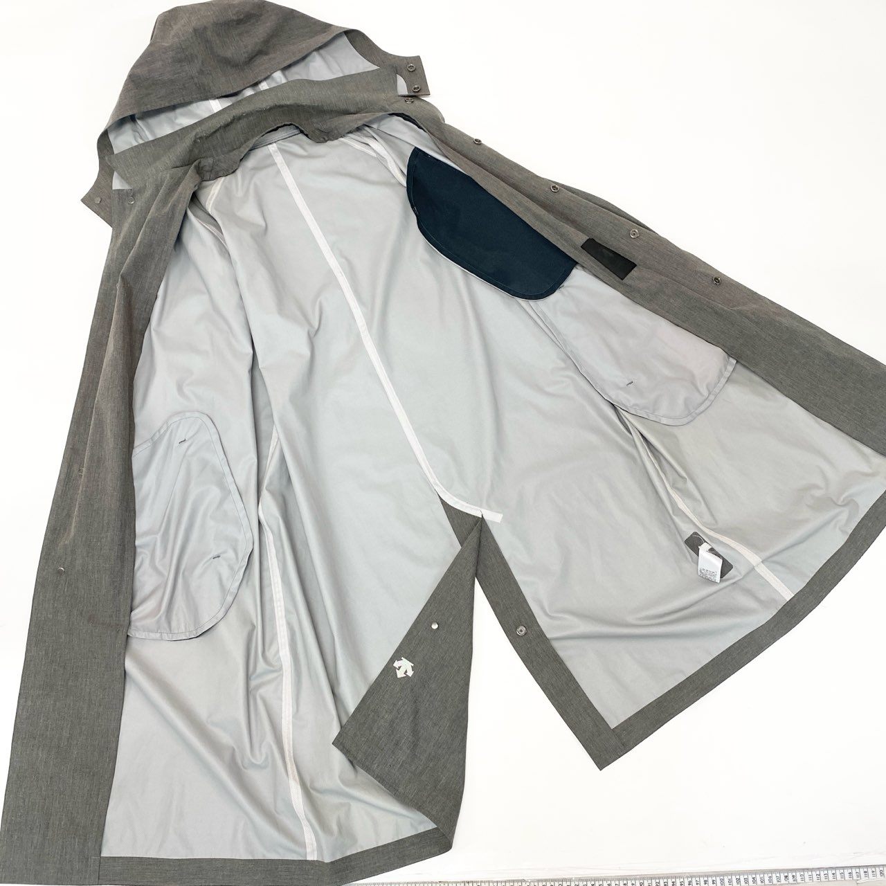 45h26 DESCENTE PAUSE デサントポーズ LINER SOUTIEN COLLAR COAT ステンカラーコート フーディ ジャケット DOR-T8642 Sサイズ グレー メンズo07t