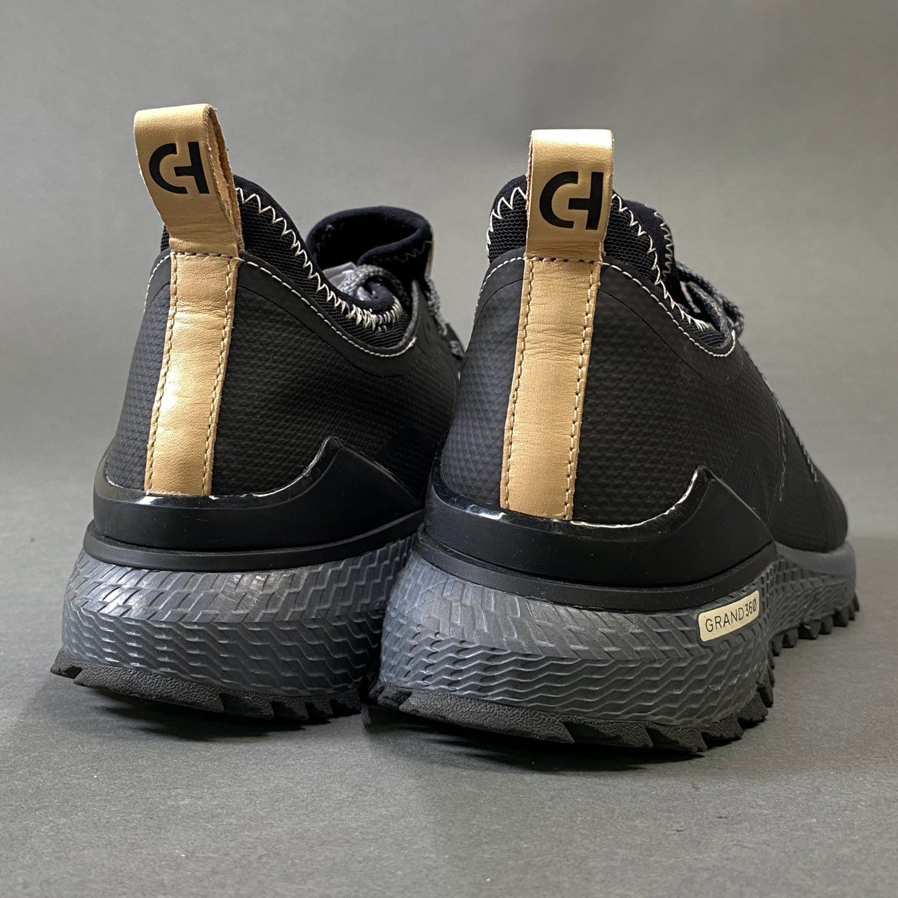 1g31 《美品》 COLE HAAN コールハーン GOLF GRAND360 グラウンド ゴルフ スニーカー 9M ブラック シューズ 紳士靴t18r