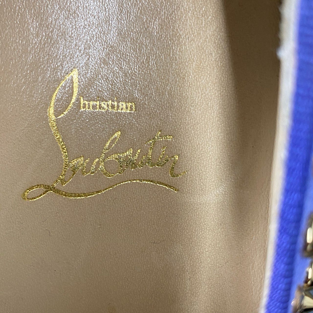 5i27 Christian Louboutin クリスチャンルブタン スパイクスタッズ スリッポンシューズ スニーカー イタリア製 37 1/2 ブルー パープル スエードレザー
