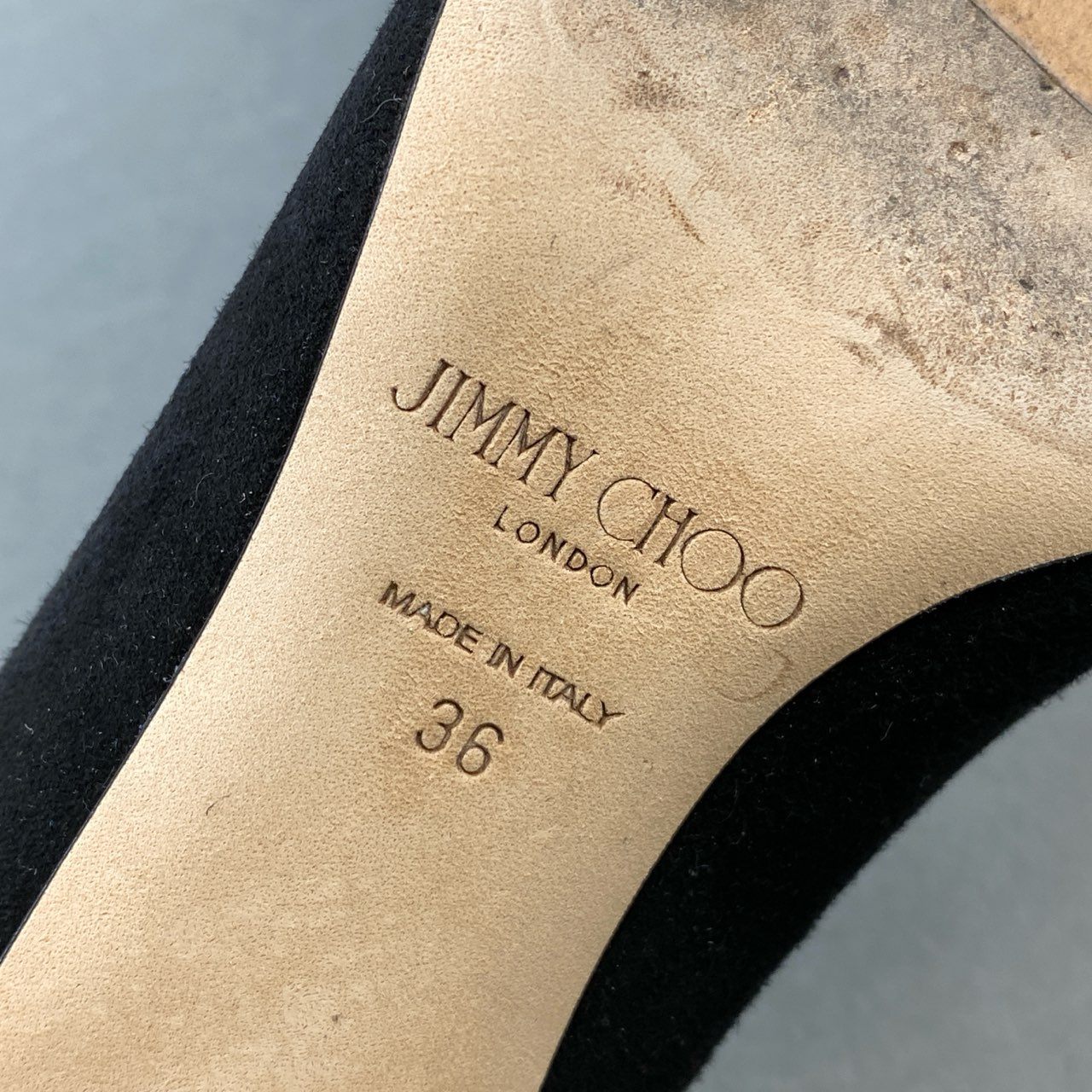 1g31 JIMMY CHOO ジミーチュウ 2023 Melva ラインストーン ビジュー ヒールパンプス シューズ イタリア製 36 ブラック スエード レディースk02i